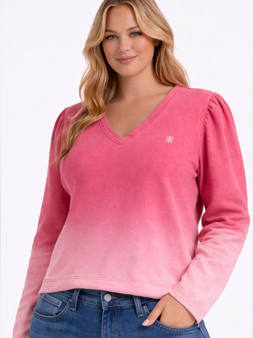 Tommy Hilfiger Pink Ombre V-Neck Pullover